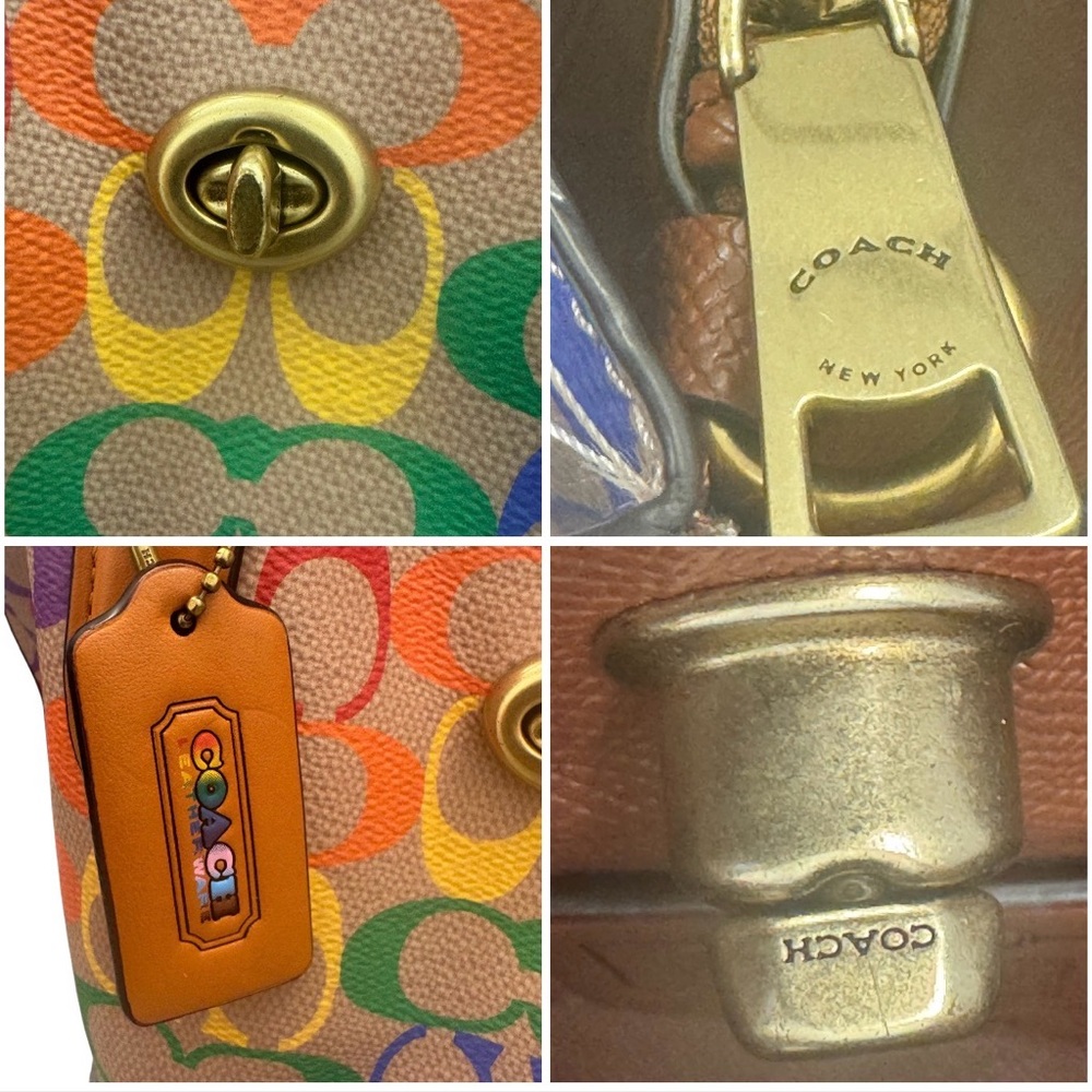 Coach Willow Pride Monogram Coated Canvas Rainbow Signature C Tote Crossbody - Picture 4 of 11